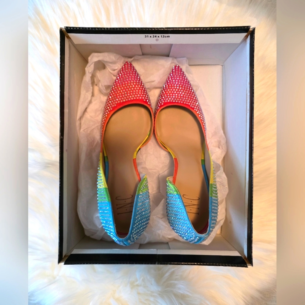 Colorful Rhinestone Embellished Women's Heels
